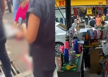 Criminosos roub4m joalheria e at1ram em homem durante fuga; vídeo