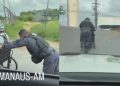 Vídeo mostra PM ajudando cadeirante em Manaus e gesto recebe elogios