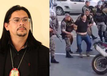 Vídeo: Delegado Fabiano Rosas é abordado e imobilizado no meio da rua pela Rocam