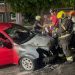 Vídeo: Ford Ka pega fogo com três pessoas dentro no bairro São Jorge