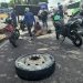 Roda de caçamba se desprende e deixa motociclista e passageira f3rid0s em Manaus