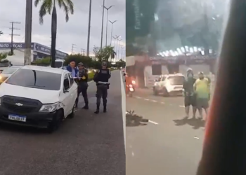 Vídeo: Ac1dente gr@ve na Torquato Tapajós deixa motociclista amput@d0 e motorista é pres0