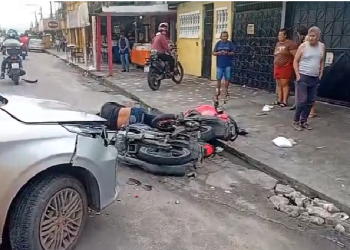 Vídeo: Bat1da é causada após motorista acertar motociclista na Cidade Nova em retorno