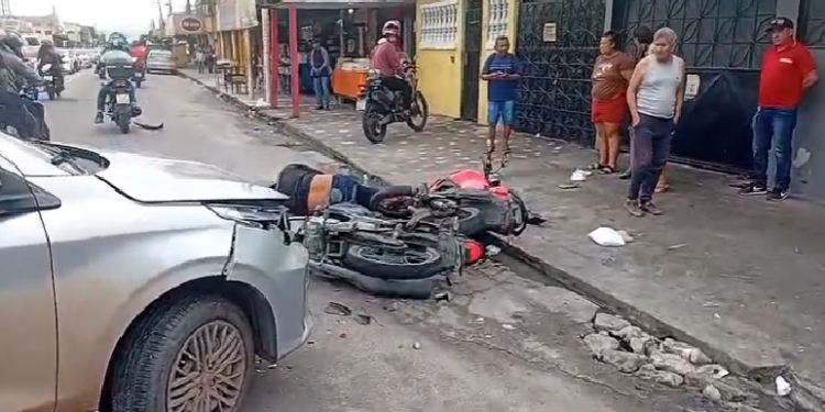 Vídeo: Bat1da é causada após motorista acertar motociclista na Cidade Nova em retorno