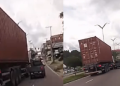 Em cena absurd@, carreteiro é flagrado tentando at1ngir moto e carro em Manaus; vídeo