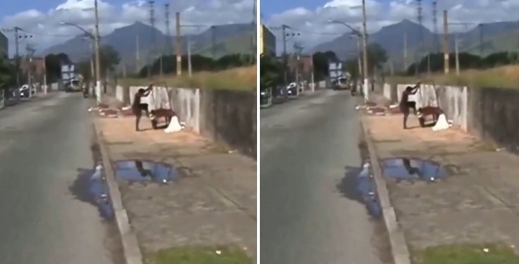 Vídeo: homem des0va c0rpo em carrinho de mão ao vivo na TV Record