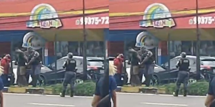 Vídeo: ladrão de moto bate, cai e acaba preso na Djalma Batista
