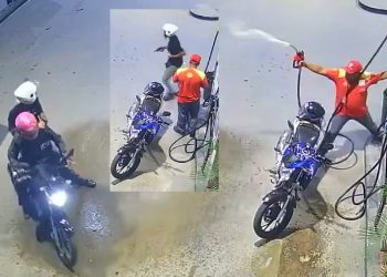 Vídeo: bandid0 saca rev0lver e frentista saca a mangueira durante assalto a pos