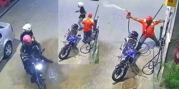 Vídeo: bandid0 saca rev0lver e frentista saca a mangueira durante assalto a pos