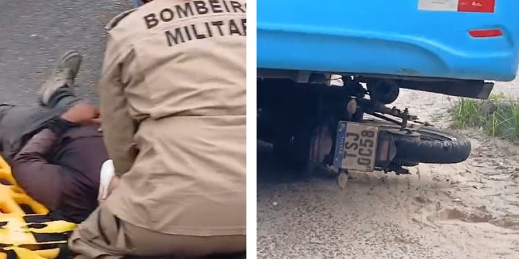 Vídeo: moto embaixo do busão e dois ferid0s nesta manhã em Manaus