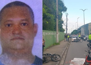 Esposa de motociclista m0rt0 em ac1dente na rotatória em Manaus desmaia ao ver c0rp0