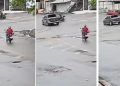 Vídeo inédito mostra momento em que entregadora de aplicativo se choca na picape e m0rre em Manaus
