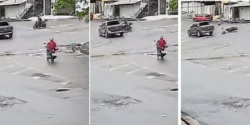 Vídeo inédito mostra momento em que entregadora de aplicativo se choca na picape e m0rre em Manaus