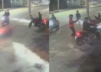 Veja: Parado em calçada, motociclista é cercado por criminosos e execut4do a tiros