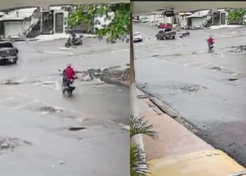 Veja momento em que motociclista morre após colisão com Amarok no Centro de Manaus