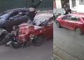 Ao ver a esposa sendo assaltada, marido pisa no acelerador e atropela bandido; veja