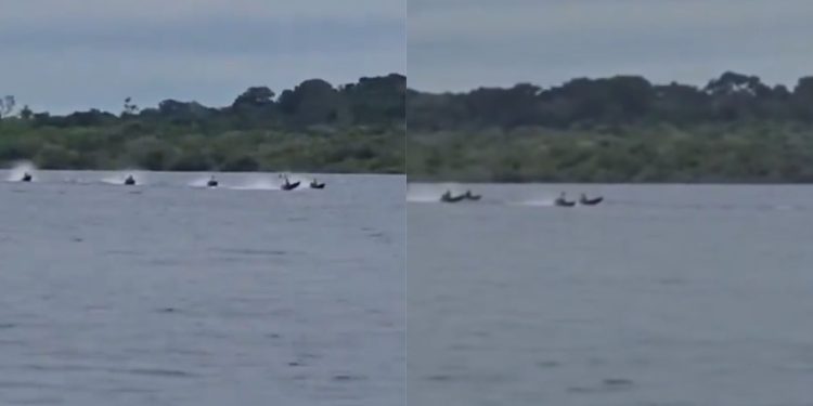 Vídeo mostra competição insana de rabetas no interior do Amazonas