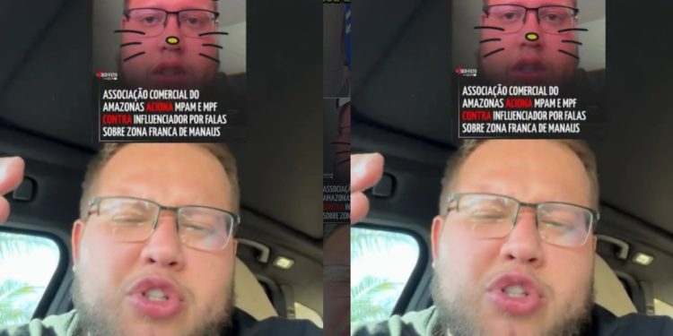 Vídeo: influenciador que atacou Zona Franca volta a debochar do Amazonas: ‘manauaras f0did0d0s’