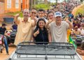 Omar Aziz e Eduardo Braga reúnem multidão em maratona de entregas e anúncios em municípios do Juruá