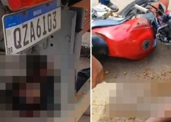 Vídeo forte: motoqueiro olha para trás, não vê caminhão e m0rre vi0lentamente na AM-070