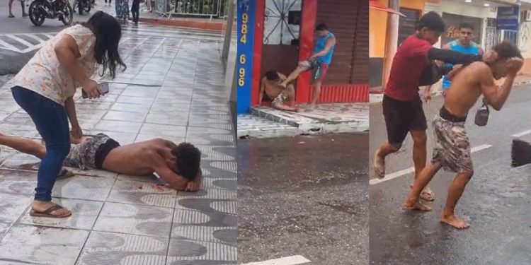 Vídeo: suspeit0 é vi0lentamente espancad0 no interior do Amazonas 