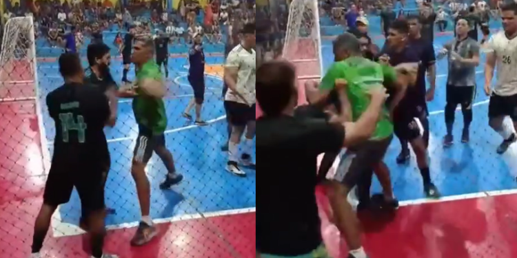 Vídeo: ‘Caboquinho’ met3 o socã0 em ‘Messi’ e campeonato em Eirunepé termina com polícia