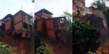 Vídeo urgente:  moradores da ZL gravam casa desabando agora há pouco em Manaus