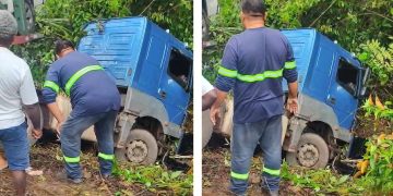 Vídeo: caminhão-cegonha fica atravessado na BR-174 e interdita passagem pela rodovia