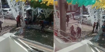 Vídeo: Em ornamentação para a Copa, duas pessoas ficam f3ridas e uma m0rr3 no Amazonas