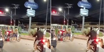 Vídeo: micro-ônibus avança sinal vermelho e atr0pela entregar de app em Manaus