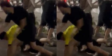 Vídeo: universitários trocam s0c0s e vão pra p0rrada na saída da aula em Manaus