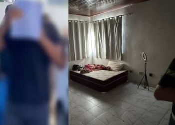 Vídeo: cabo da PM que montou casa de pr0stituiçã0 com menores esconde o rosto em Manaus
