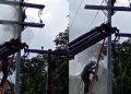 Vídeo: trabalhador leva descarga elétrica e fica gravemente ferid0 no Amazonas