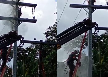 Vídeo: trabalhador leva descarga elétrica e fica gravemente ferid0 no Amazonas