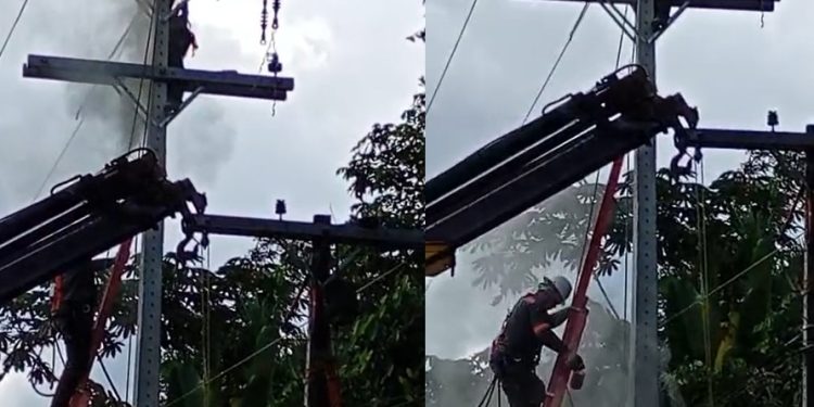 Vídeo: trabalhador leva descarga elétrica e fica gravemente ferid0 no Amazonas