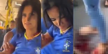 Vídeo forte: passageira é c0rtada por rival dentro de busão no Distrito: ‘pra você aprender’