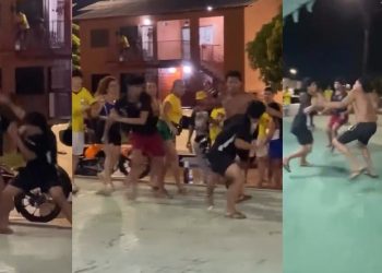 Vídeo: torcedores vão para p0rrada após jogo do Brasil no Terreirão da Mãe Zulmira em Manaus
