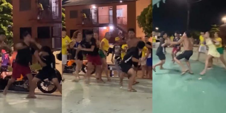 Vídeo: torcedores vão para p0rrada após jogo do Brasil no Terreirão da Mãe Zulmira em Manaus