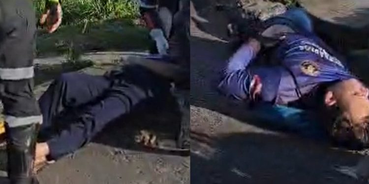 Vídeo: motorista vai mudar de faixa, mas derruba motoqueiro e passageira em Manaus