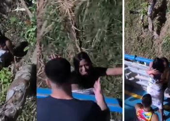Vídeo: mulher escorrega em barranco para não perder barco que saiu de Parintins para Manaus