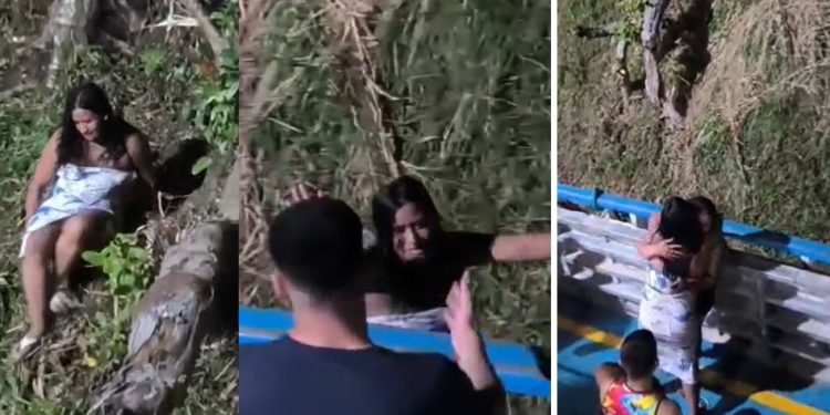 Vídeo: mulher escorrega em barranco para não perder barco que saiu de Parintins para Manaus