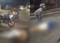 Vídeo: Casal em moto é atr0pl3ado por carros que faziam ‘racha’ na Djalma Batista