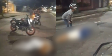 Vídeo: Casal em moto é atr0pl3ado por carros que faziam ‘racha’ na Djalma Batista