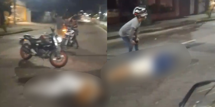 Vídeo: Casal em moto é atr0pl3ado por carros que faziam ‘racha’ na Djalma Batista