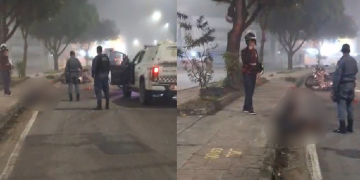 Vídeo: PM sofre ac1dente de moto ao cair em buraco na Zona Norte de Manaus durante forte neblina