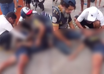 Vídeos: Mulher é b@lead@ por homem e quase m0rr3 em plena avenida Grande Circular