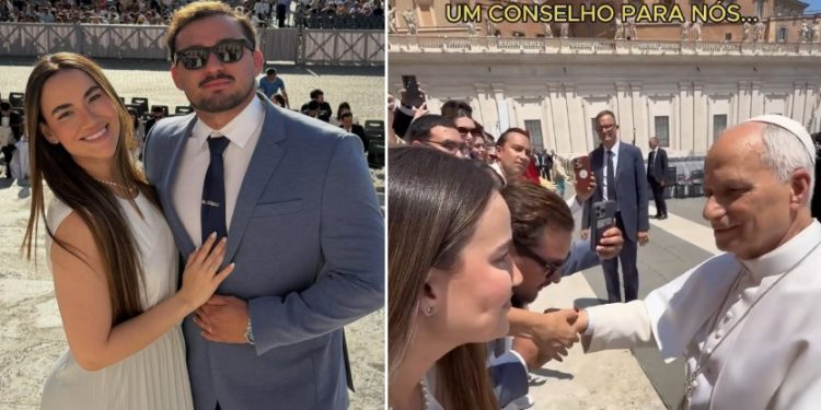 Vídeo: Papa é filmado dando conselhos a casal amazonense no Vaticano: ‘rezem muito’