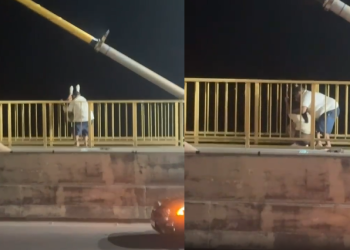 Vídeo: Homem se torna herói ao salvar mulher na Ponte do Rio Negro, em Manaus