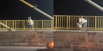 Vídeo: Homem se torna herói ao salvar mulher na Ponte do Rio Negro, em Manaus