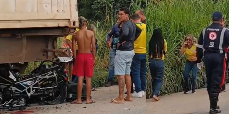 Vídeo forte: motoqueiro m0rre esmagad0 na AM-010 e família se desespera aos gritos